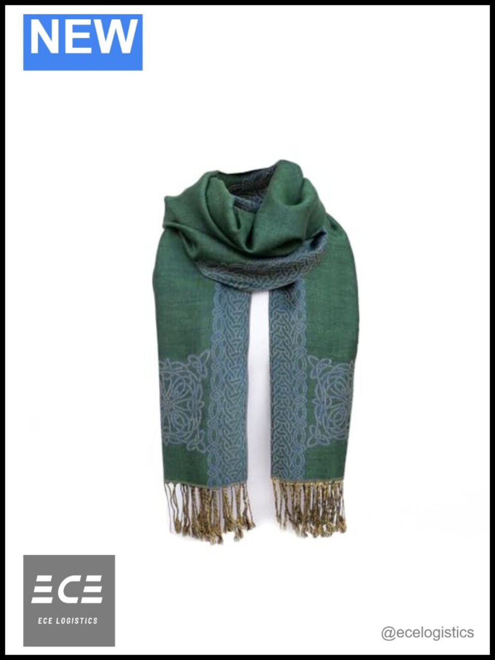 Celtic Trinity Knot Scarf 100% Viscose Women's Made in Ireland Gift